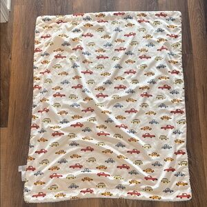 Lila & Jack Cozy Car Print Blanket red yellow orange cars security blanket